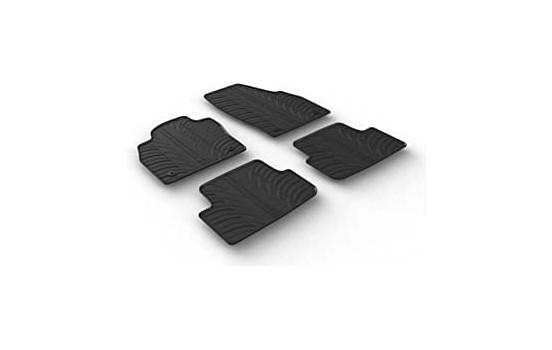 Rubber mats suitable for Volkswagen Polo VI 2017- (T-Design 4-piece + mounting clips)