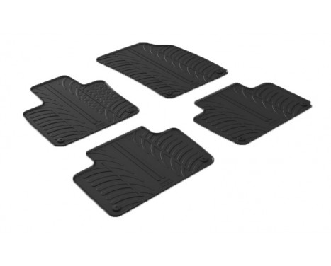 Rubber mats suitable for Volvo XC90 3/2015- (T-Design 4-piece + mounting clips)