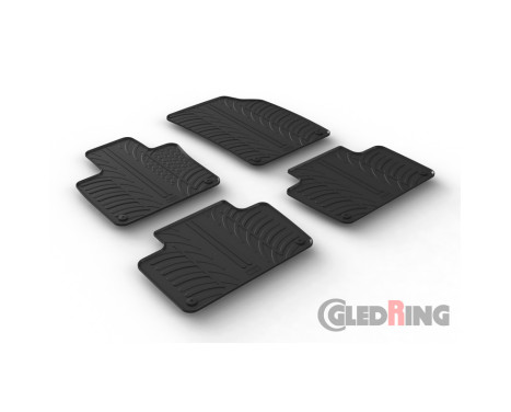 Rubber mats suitable for Volvo XC90 3/2015- (T-Design 4-piece + mounting clips), Image 2