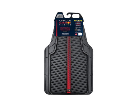Red Bull Oracle Universal Rubber Car Mats 4-Piece Set Black/Red, Image 4