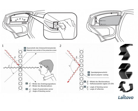 Rear door sunshade suitable for Kia CEED SW 2009-2012, Image 3