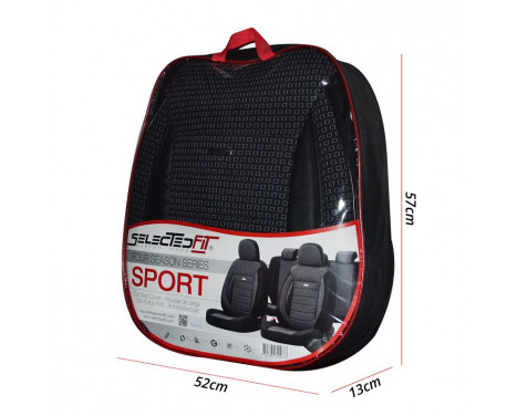 Fabric seat cover set 'SelectedFit Sports' Black - 11-piece, Image 7