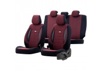 Fabric seat cover set 'SelectedFit Sports' Black / Red - 11-piece