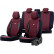 Fabric seat cover set 'SelectedFit Sports' Black / Red - 11-piece