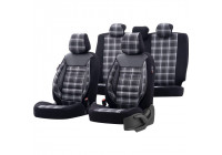 otoM Fabric Seat Cover Set 'Sports' - Black / Gray - 11-piece