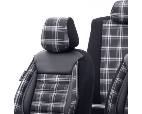 otoM Fabric Seat Cover Set 'Sports' - Black / Gray - 11-piece, Image 4