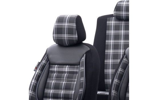 otoM Fabric Seat Cover Set 'Sports' - Black / Gray - 11-piece, Image 4