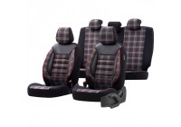 otoM Fabric Seat Cover Set 'Sports' - Black / Red - 11-piece