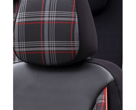 otoM Fabric Seat Cover Set 'Sports' - Black / Red - 11-piece, Image 5