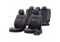 otoM Fuller Seat cover set 'Premium' - Black + Red edge - 11-piece