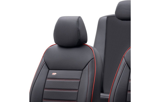 otoM Fuller Seat cover set 'Premium' - Black + Red edge - 11-piece, Image 3