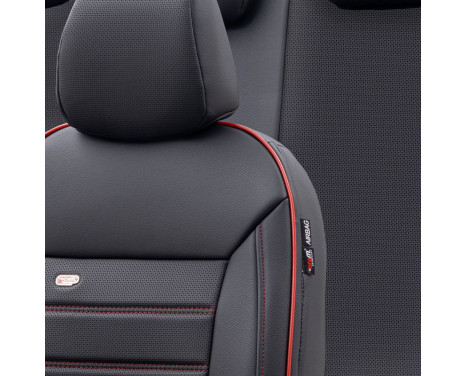 otoM Fuller Seat cover set 'Premium' - Black + Red edge - 11-piece, Image 4