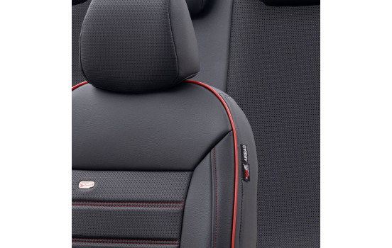 otoM Fuller Seat cover set 'Premium' - Black + Red edge - 11-piece, Image 4
