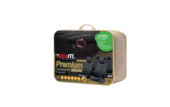 otoM Fuller Seat cover set 'Premium' - Black + Red edge - 11-piece, Image 6