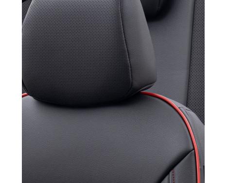 otoM Fuller Seat cover set 'Premium' - Black + Red edge - 11-piece, Image 5