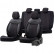 otoM Leather / Velor Seat cover set 'Comfortline VIP' - Black - 11-piece