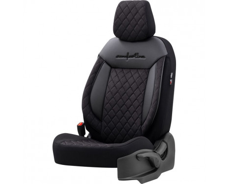 otoM Leather / Velor Seat cover set 'Comfortline VIP' - Black - 11-piece, Image 2