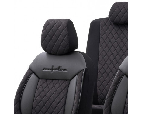otoM Leather / Velor Seat cover set 'Comfortline VIP' - Black - 11-piece, Image 3