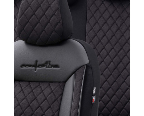 otoM Leather / Velor Seat cover set 'Comfortline VIP' - Black - 11-piece, Image 4