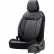 otoM Leather / Velor Seat cover set 'Comfortline VIP' - Black / Gray - 11-piece, Thumbnail 4