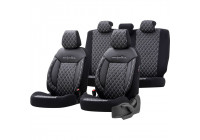 otoM Leather / Velor Seat cover set 'Comfortline VIP' - Black / Gray - 11-piece