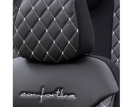 otoM Leather / Velor Seat cover set 'Comfortline VIP' - Black / Gray - 11- piece