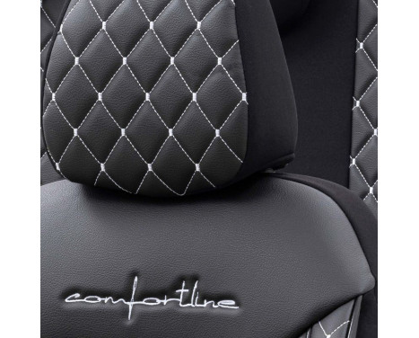 otoM Leather / Velor Seat cover set 'Comfortline VIP' - Black / Gray - 11-piece, Image 5