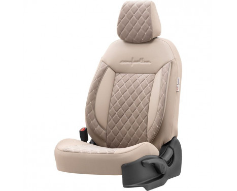 otoM Leather / Velor Seat cover set 'Comfortline VIP' - Cream - 11-piece, Image 2