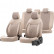 otoM Leather / Velor Seat cover set 'Comfortline VIP' - Cream - 11-piece