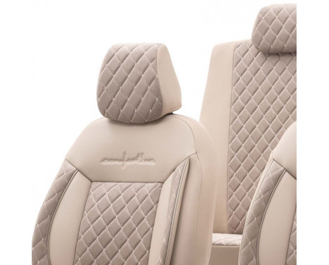 otoM Leather / Velor Seat cover set 'Comfortline VIP' - Cream - 11-piece, Image 4