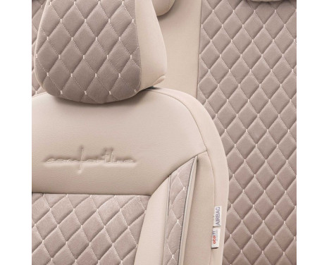 otoM Leather / Velor Seat cover set 'Comfortline VIP' - Cream - 11-piece, Image 3