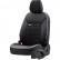 otoM Leather / Velor Seat cover set 'Premium' - Black + White edge - 11-piece, Thumbnail 2