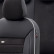 otoM Leather / Velor Seat cover set 'Premium' - Black + White edge - 11-piece, Thumbnail 4