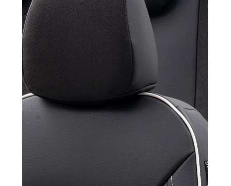 otoM Leather / Velor Seat cover set 'Premium' - Black + White edge - 11-piece, Image 5