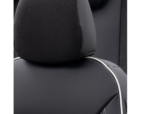 otoM Leather / Velor Seat cover set 'Premium' - Black + White edge - 11-piece, Image 5