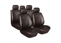 Seat cover set 'Demio' Black leatherette (11-piece) (also suitable for Side-Airbags)