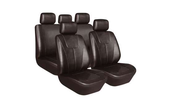 Seat cover set 'Demio' Black leatherette (11-piece) (also suitable for Side-Airbags)