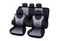 Seat cover set London 9-piece black / gray