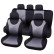 Seat cover set London 9-piece black / gray