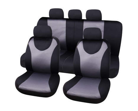 Seat cover set London 9-piece black / gray, Image 2