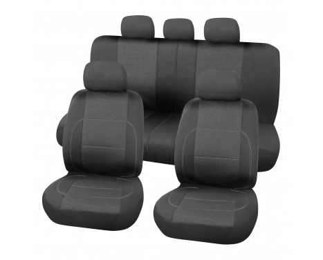 Seat cover set Paris 9-piece black