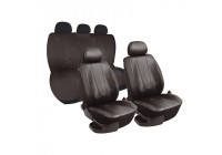Simoni Racing Seat cover set Type B (complete) - Black Artificial leather - 11-piece