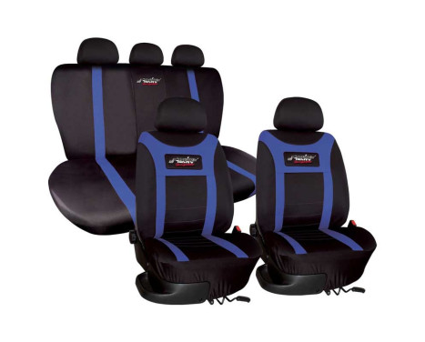 Simoni Racing Seat Coverset Type H - Black / Blue - 12-pieces, Image 2