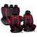 Simoni Racing Seat Coverset Type H - Black / Red - 12-pieces, Thumbnail 2