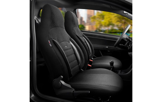 Universal Fabric CityBug Seat Cover Set Sport Plus Black - 9-piece - suitable for Side Airbag