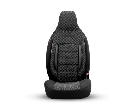 Universal Fabric CityBug Seat Cover Set Sport Plus Black - 9-piece - suitable for Side Airbag, Image 2