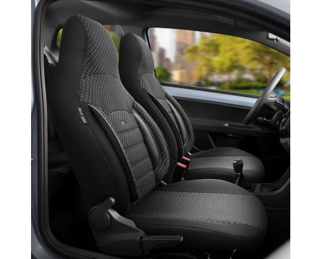 Universal Fabric CityBug Seat Cover Set Sport Plus Black - 9-piece - suitable for Side Airbag, Image 3