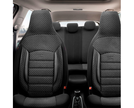 Universal Fabric CityBug Seat Cover Set Sport Plus Black - 9-piece - suitable for Side Airbag, Image 4