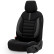 Universal Fabric/Leather Seat Cover Set 'Limited' Black + Gray stitching - 11-piece, Thumbnail 3