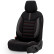 Universal Fabric/Leather Seat Cover Set 'Limited' Black + Red stitching - 11-piece, Thumbnail 3